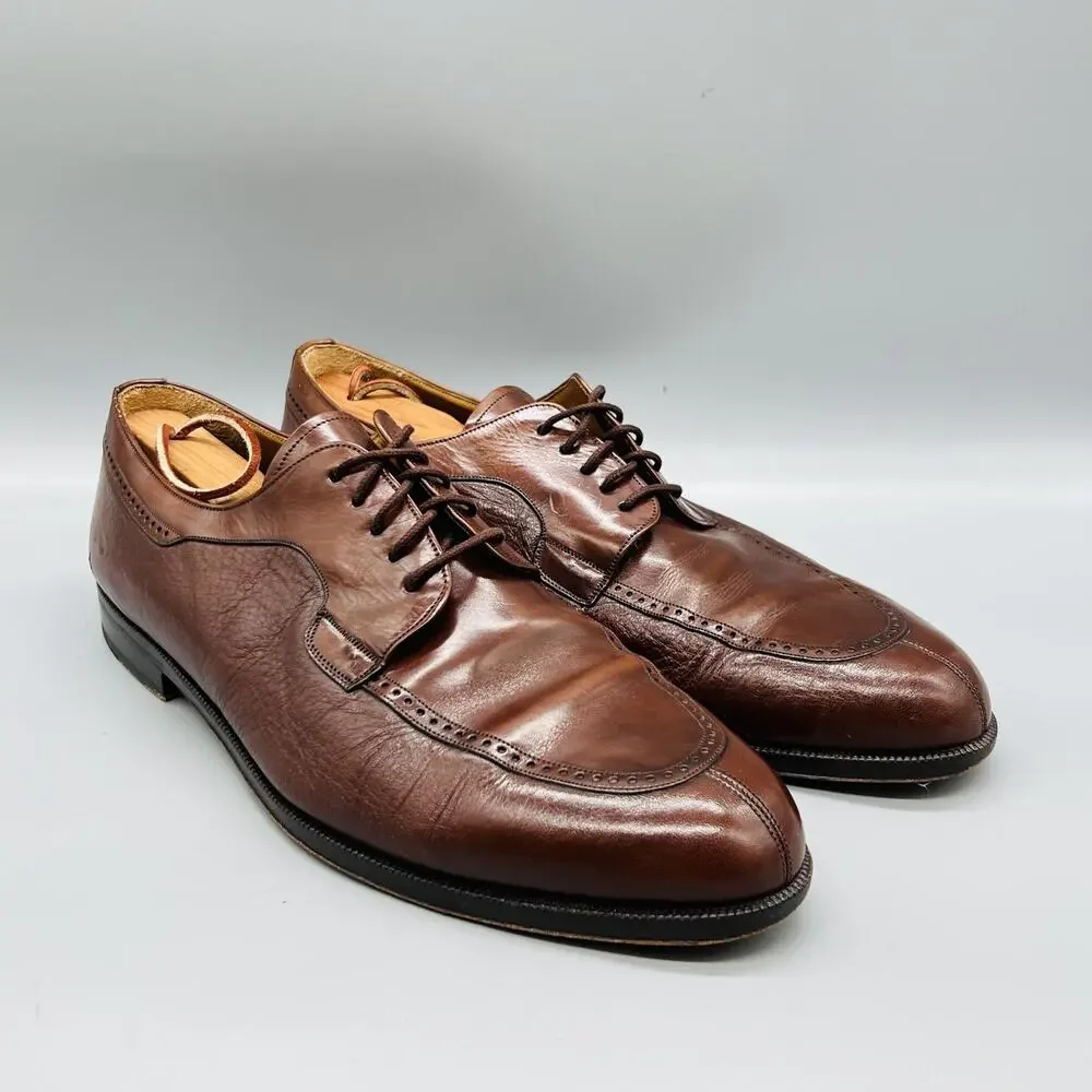 Mezlan Shoes Mens 12 Brown Leather Hudson Wingtip Derby Oxford Dress Brogue